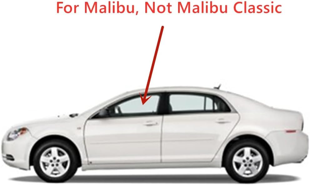 Tempered Driver Left Side Front Door Window Door Glass Compatible with Chevrolet Malibu 2008-2012 (Not for Malibu Classic) / Saturn Aura 2007-2010 Models