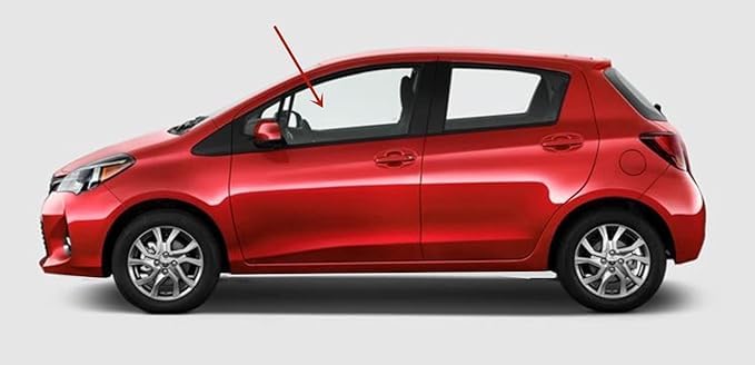Driver Left Side Front Door Door Glass Compatible with Toyota Yaris 4 Door Hatchback 2012-2019 Models