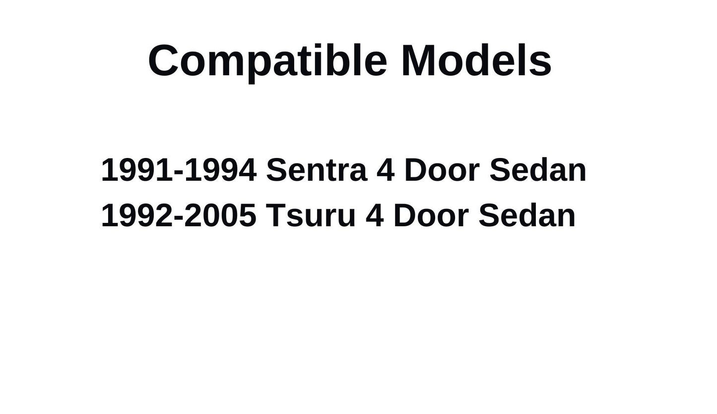 Driver Left Side Rear Vent Window Vent Glass Compatible with Nissan Sentra 1991-1994 / Tsuru 1992-2005 4 Door Sedan Models