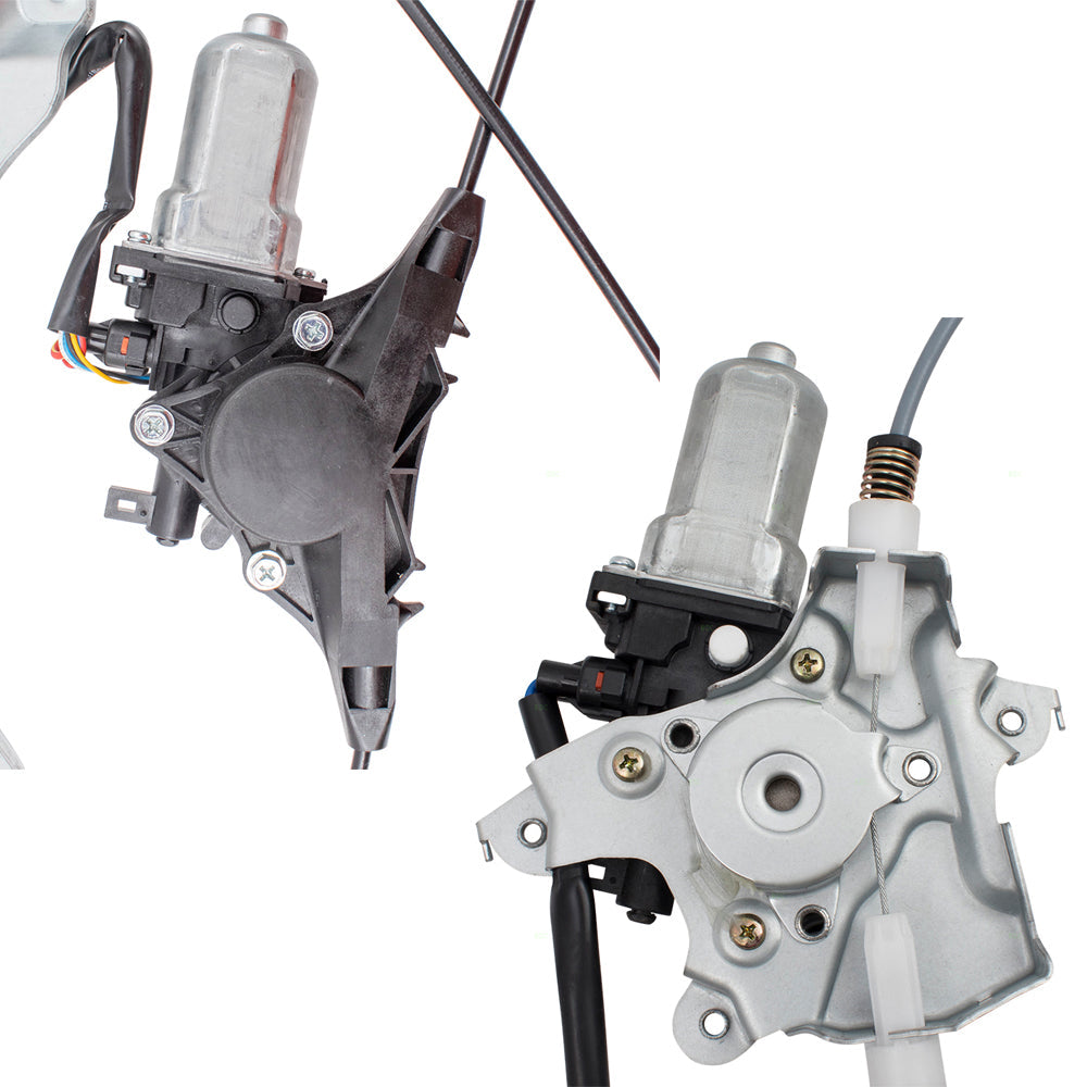 Driver and Passenger Side Power Window Regulators with Motor 4 Piece Set Compatible with 2008-2013 Rogue & 2014-2015 Rogue Select