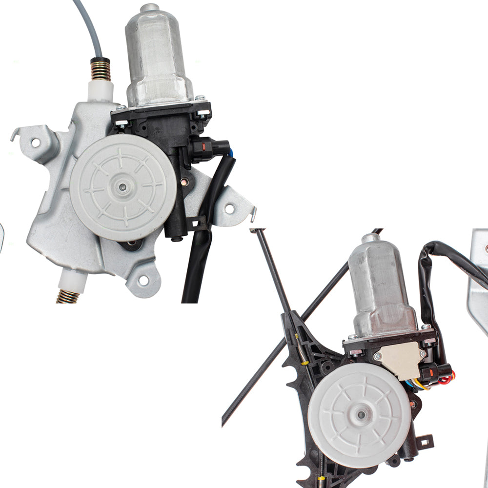 Driver and Passenger Side Power Window Regulators with Motor 4 Piece Set Compatible with 2008-2013 Rogue & 2014-2015 Rogue Select