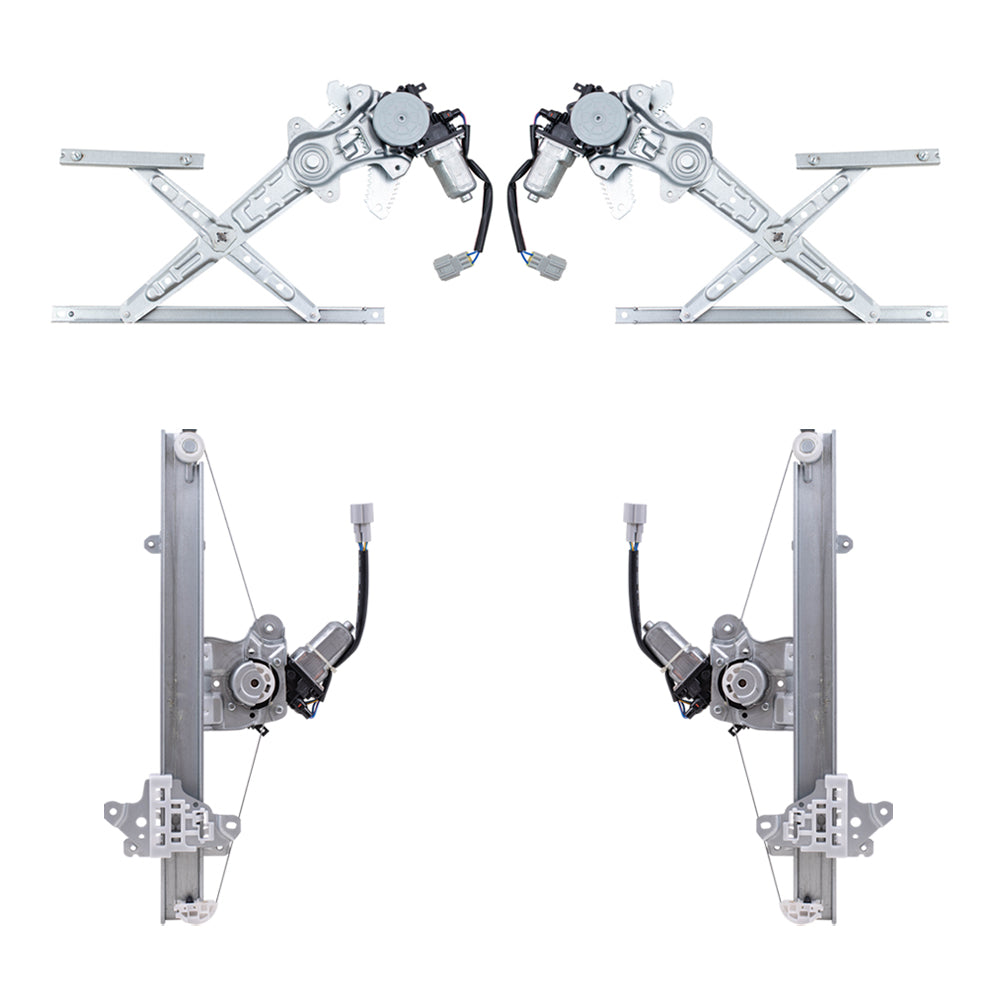 Front and Rear Driver Left Passenger Right Power Window Regulator 4 Piece Set with Motor Compatible with 2013-2019 Nissan Sentra