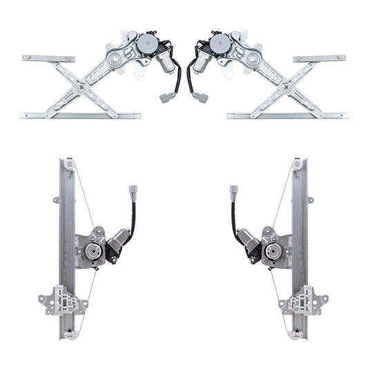 Front and Rear Driver Left Passenger Right Power Window Regulator 4 Piece Set with Motor Compatible with 2013-2019 Nissan Sentra