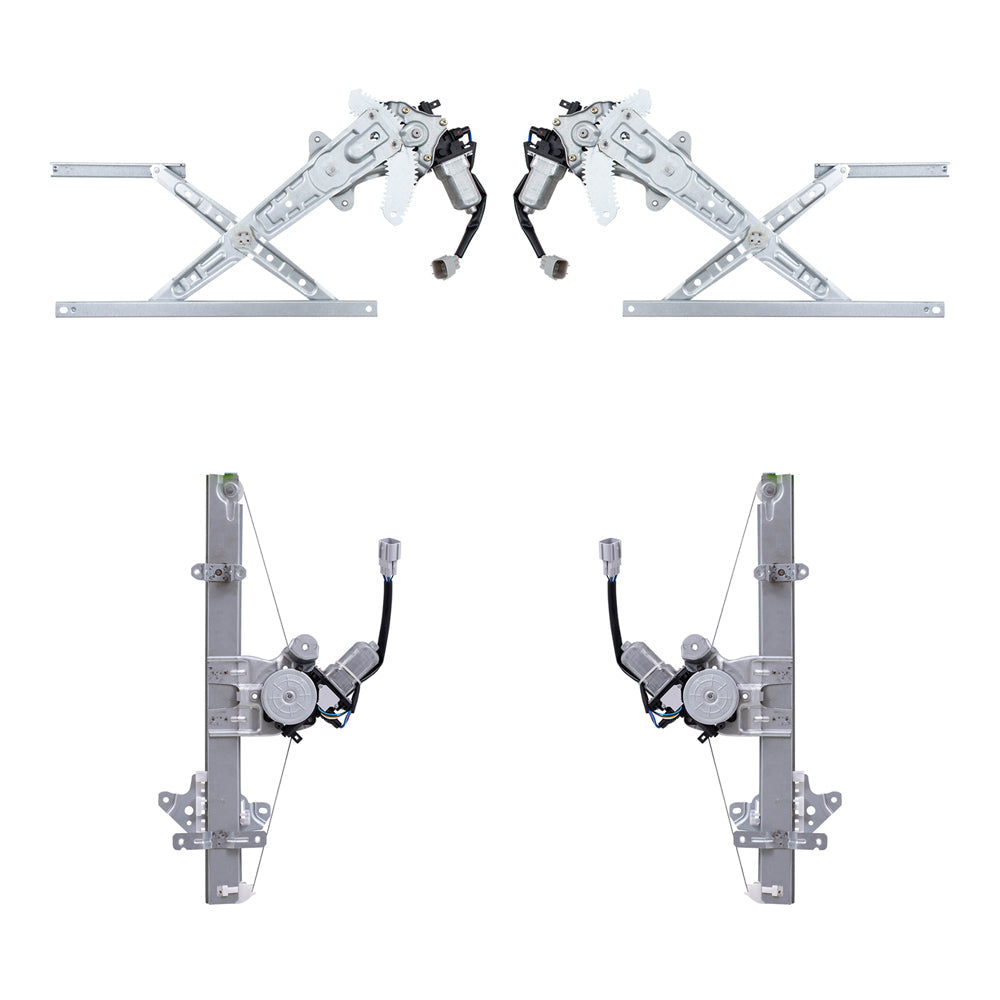Front and Rear Driver Left Passenger Right Power Window Regulator 4 Piece Set with Motor Compatible with 2013-2019 Nissan Sentra