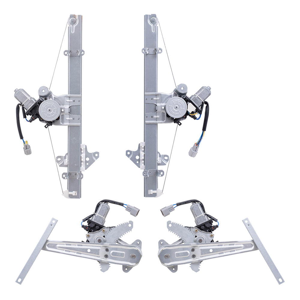 Driver Left and Passenger Right Front and Rear Power Window Regulators With Motor Compatible With 13-24 Leaf