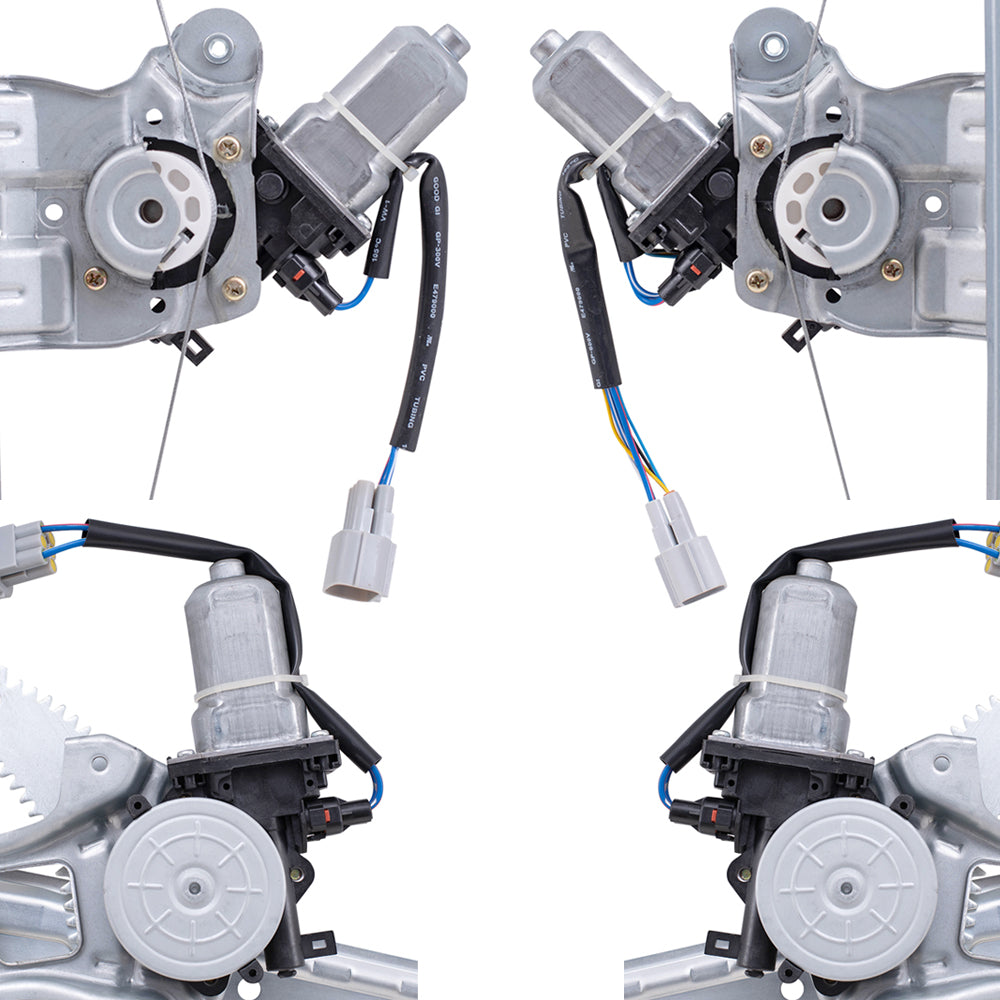 Driver Left and Passenger Right Front and Rear Power Window Regulators With Motor Compatible With 13-24 Leaf