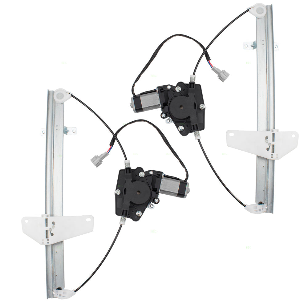 Pair Set Rear Power Window Lift Regulators & Motors 2 Pin Connector Assemblies Compatible with 04-08 Maxima 827217Y000 807317Y000 827207Y000 807307Y000