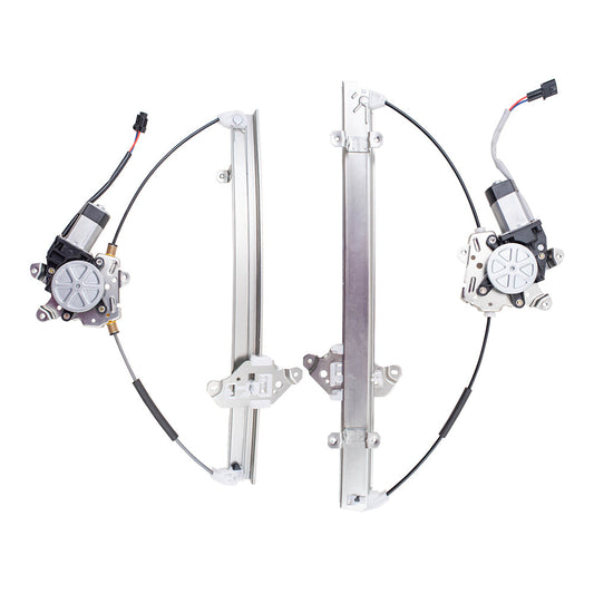 Front and Rear Driver Side Power Window Regulators with Motor Compatible with 2005-2010 Pathfinder Built to 04/2010 ONLY