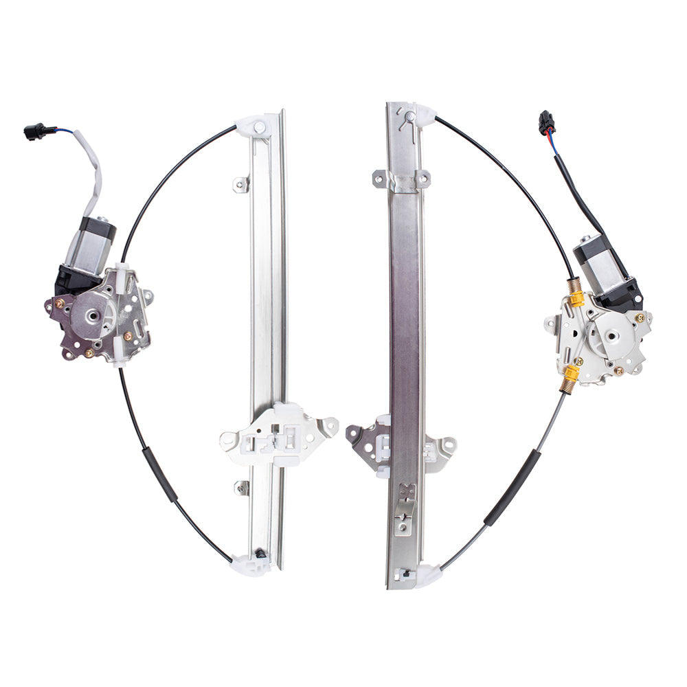 Front and Rear Driver Side Power Window Regulators with Motor Compatible with 2005-2010 Pathfinder Built to 04/2010 ONLY