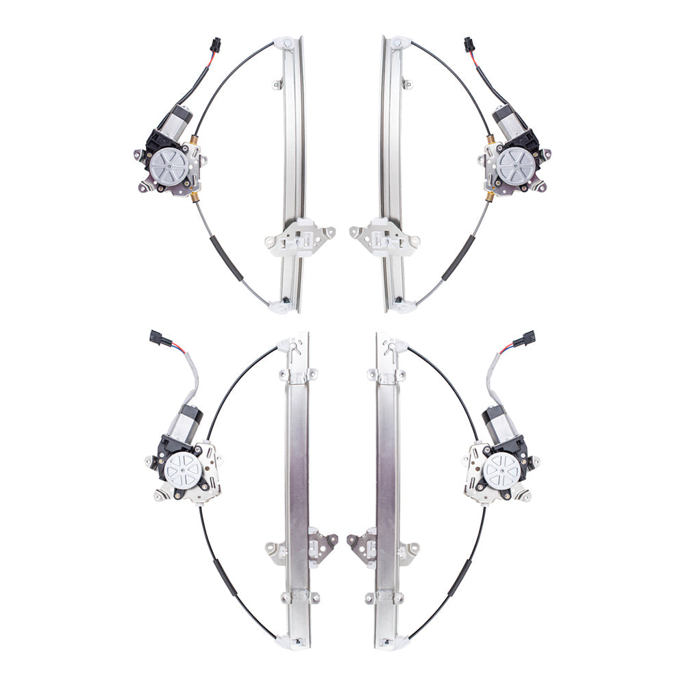 Driver and Passenger Side Power Window Regulators with Motor 4 Piece Set Compatible with 2005-2010 Pathfinder Built to 04/2010 ONLY