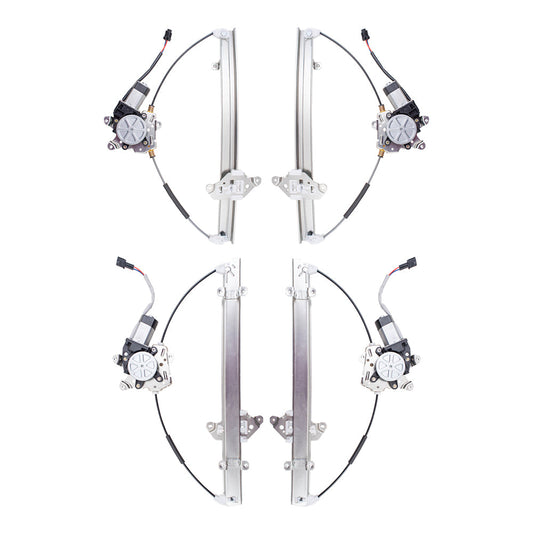 Driver and Passenger Side Power Window Regulators with Motor 4 Piece Set Compatible with 2005-2010 Pathfinder Built to 04/2010 ONLY