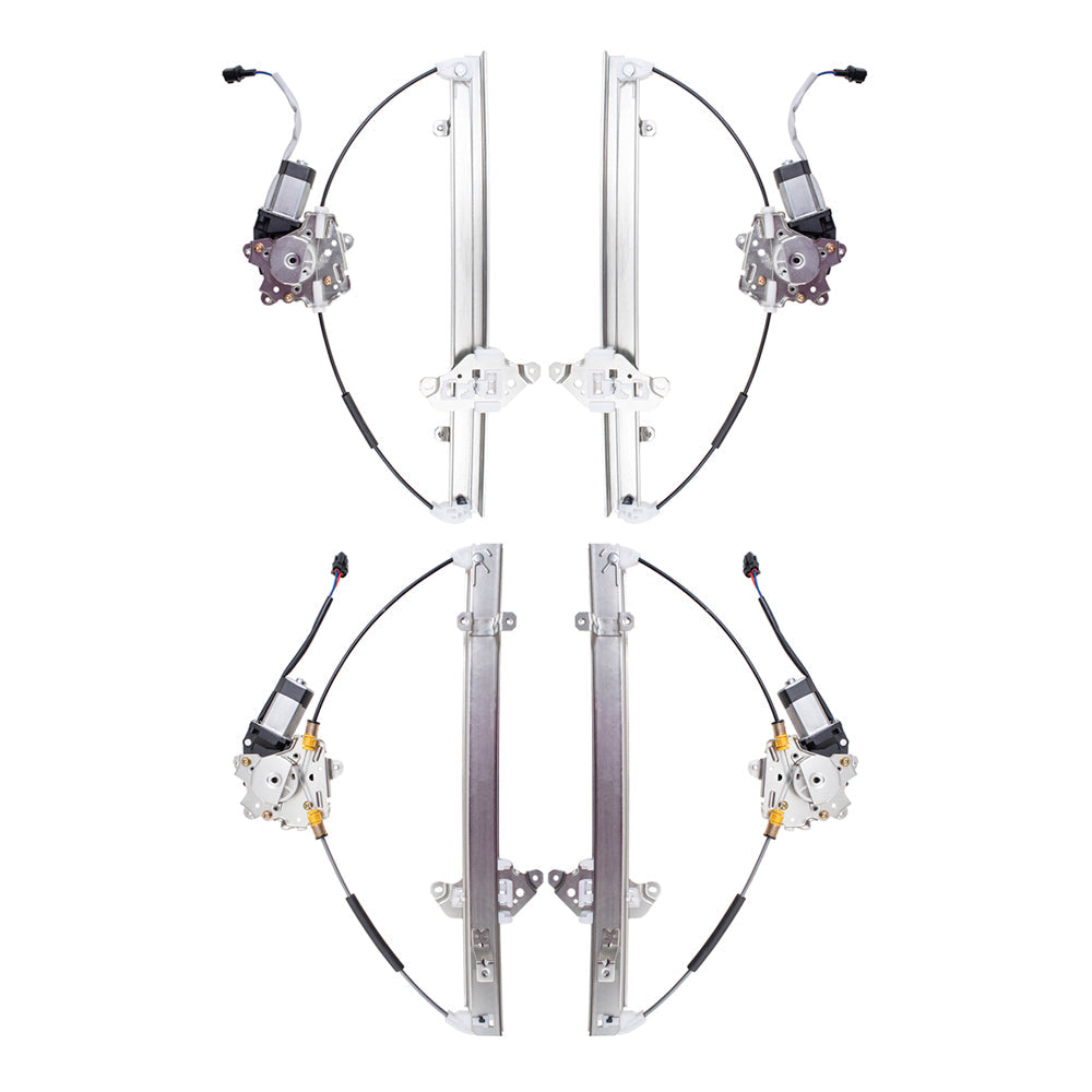 Driver and Passenger Side Power Window Regulators with Motor 4 Piece Set Compatible with 2005-2010 Pathfinder Built to 04/2010 ONLY