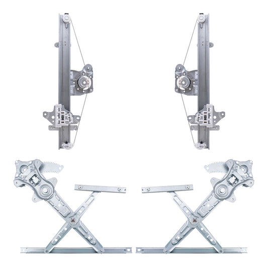 Driver Left Passenger Right Front and Rear Power Window Regulators Without Motor 4 Piece Set Compatible with 2013-2019 Nissan Sentra