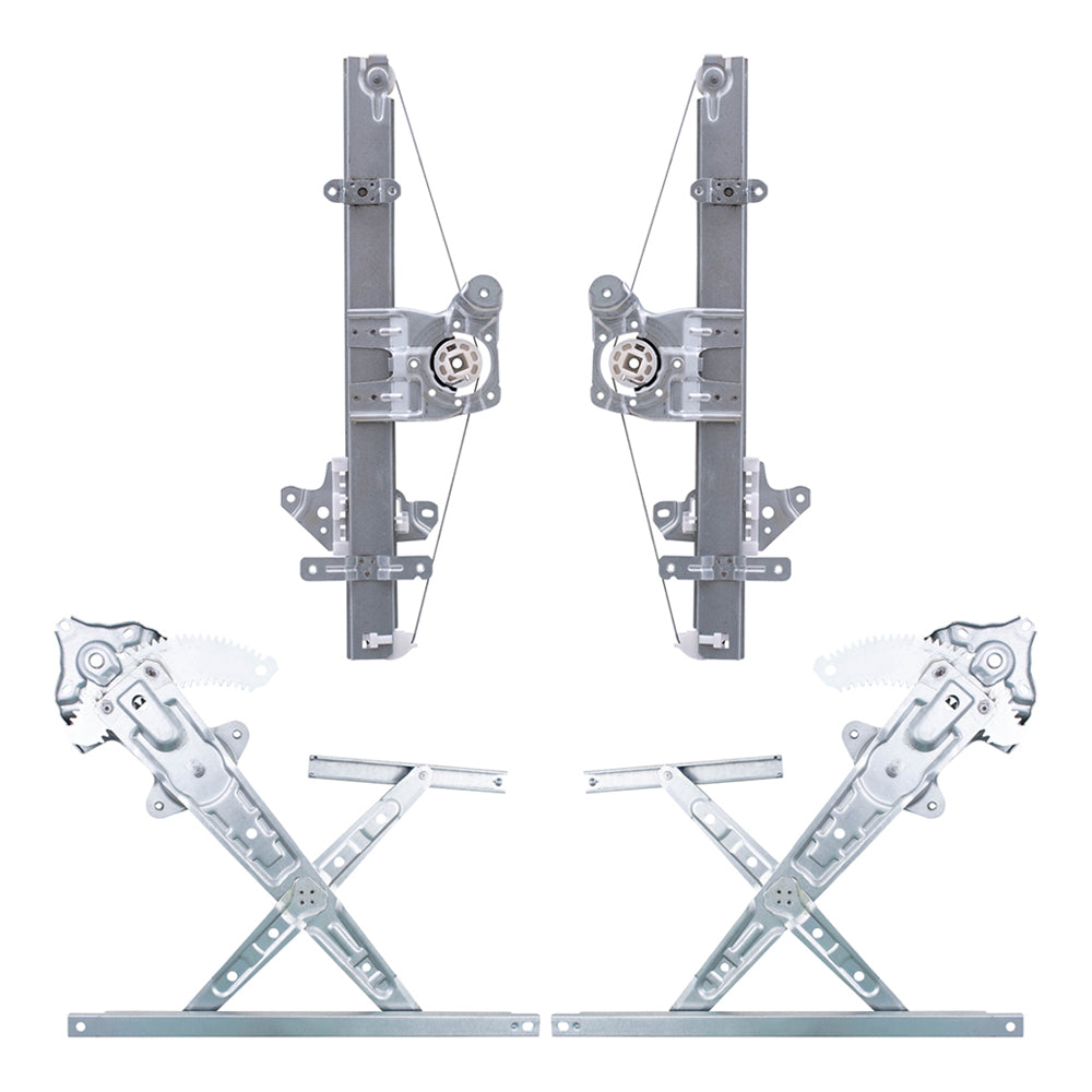 Driver Left Passenger Right Front and Rear Power Window Regulators Without Motor 4 Piece Set Compatible with 2013-2019 Nissan Sentra