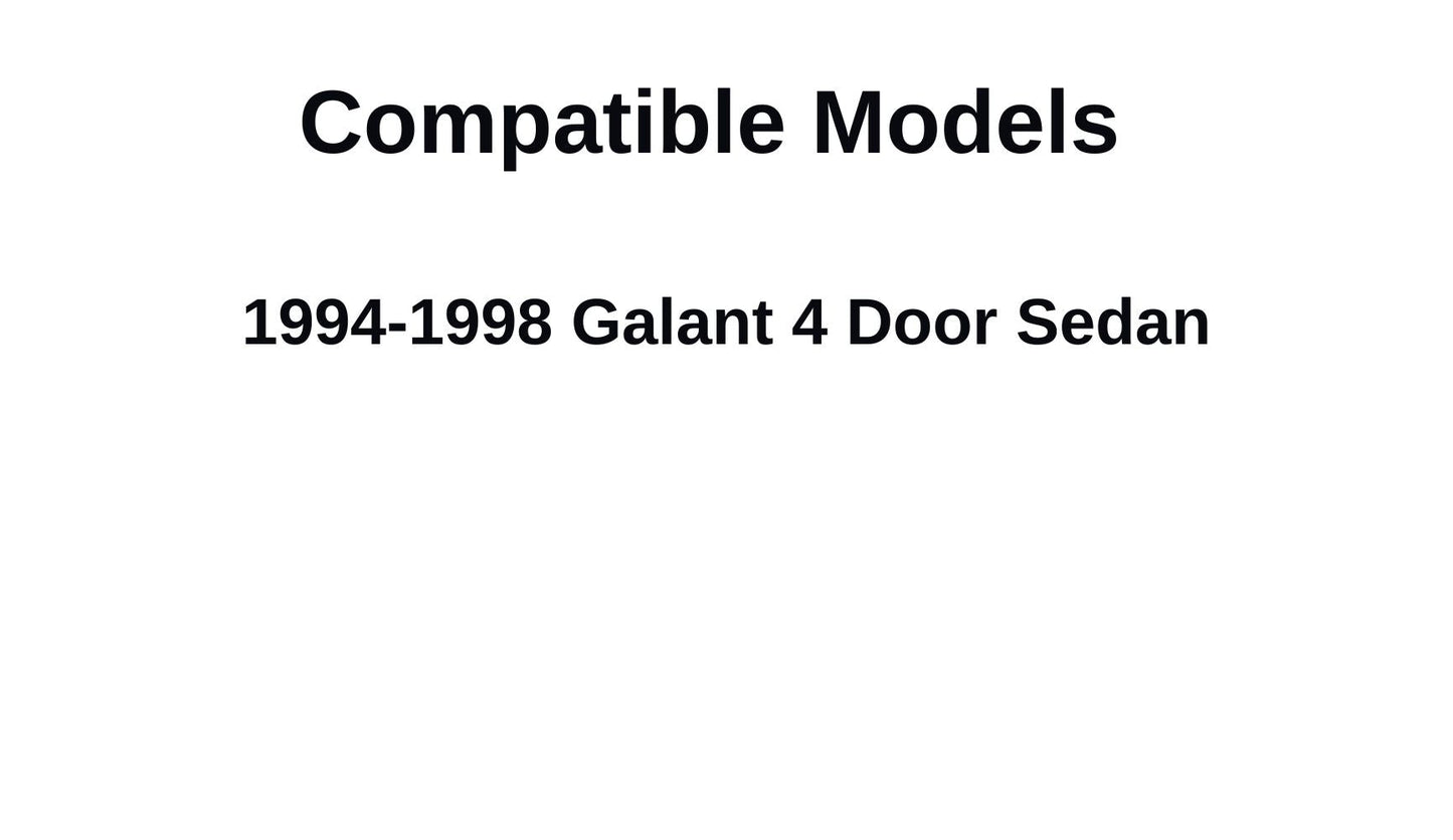 Passenger Right Side Rear Vent Window Vent Glass Compatible with Mitsubishi Galant 1994-1998 Models