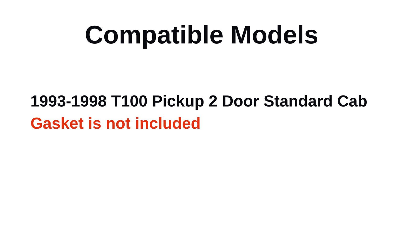 Back Window Back Glass Stationary Compatible with Toyota T100 Pickup 1993-1998 Models