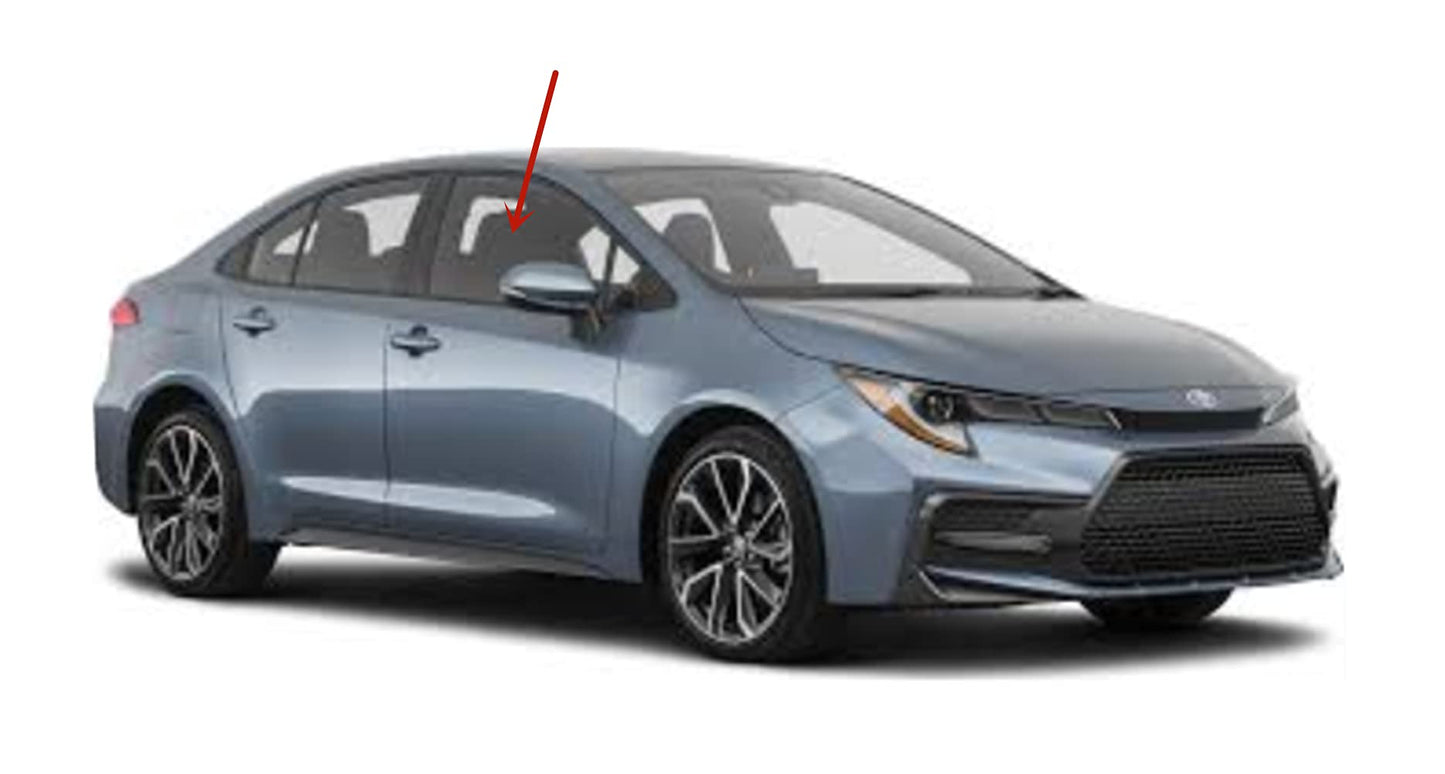 Passenger Right Side Front Door Window Door Glass Compatible with Honda Civic 4 Door Sedan 1992-1995 Models