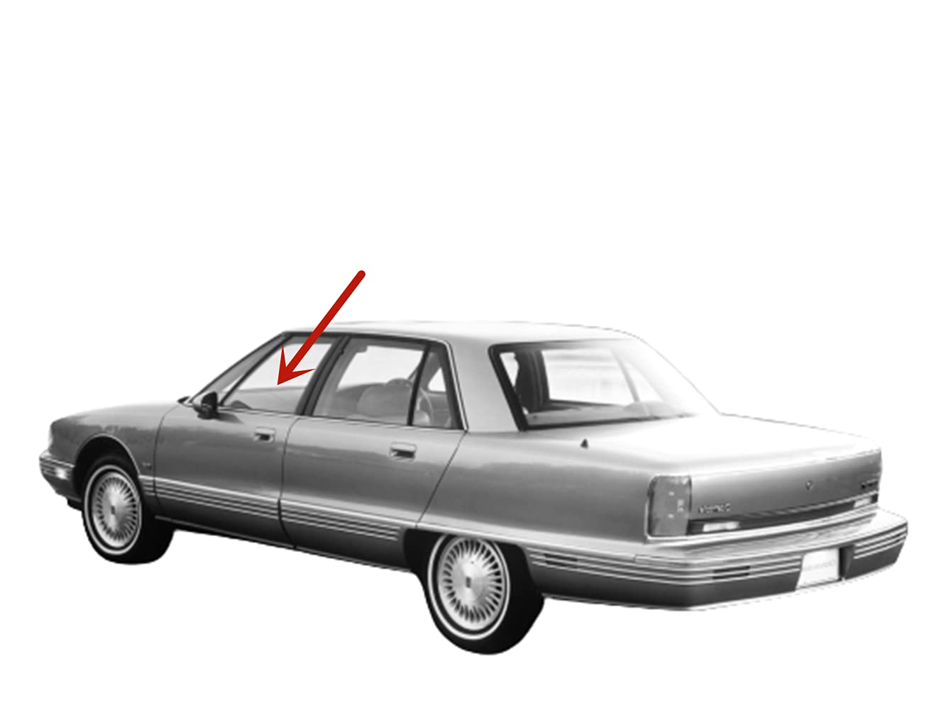 Driver Left Side Front Door Window Door Glass Compatible with Oldsmobile 98 1991-1996/Buick Park Avenue 1991-1996/Pontiac Bonneville 1992-1999 Models