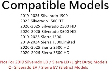 Heated Stationary Back Window Back Glass Compatible with Chevrolet Silverado/GMC Sierra 2019-2025 1500 Models/ 2020-2025 2500 3500 Models (Not For 1500 Light Duty)