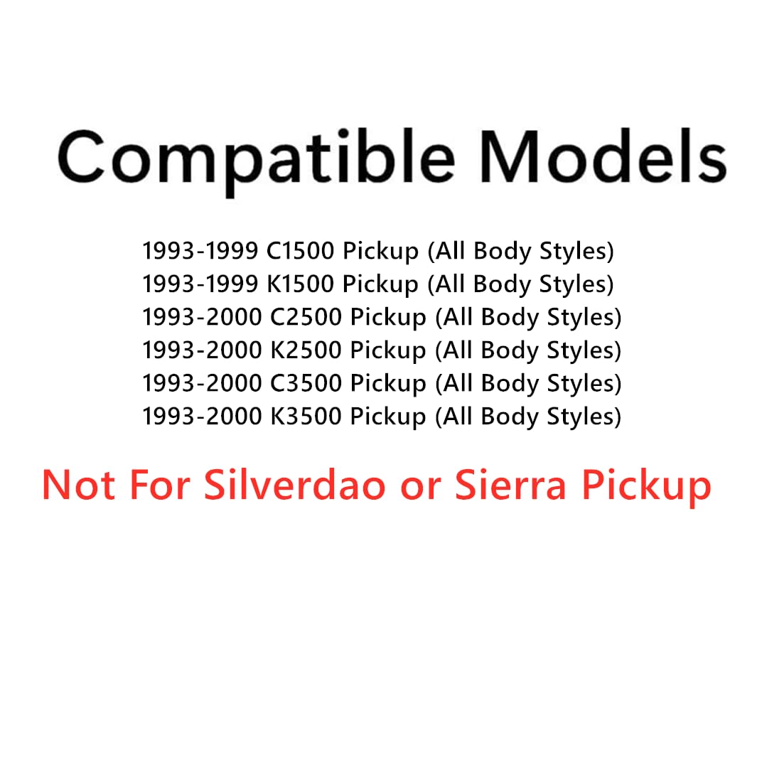 Privacy Passenger Right Side Front Door Window Glass Compatible with Chevrolet / GMC Pickup C1500 K1500 1993-1999 Models/ C2500 K2500 C3500 K3500 1993-2000 Models (Not For Silverado or Sierra)