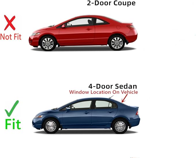 Heated Back Window Back Glass Compatible with Honda Civic / Civic Hybrid 4 Door Sedan 2006-2011 Models