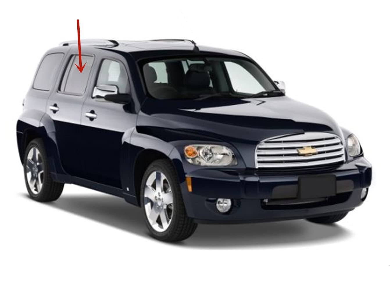 Passenger Right Side Rear Door Window Door Glass Compatible with Chevrolet HHR 2006-2011 Models