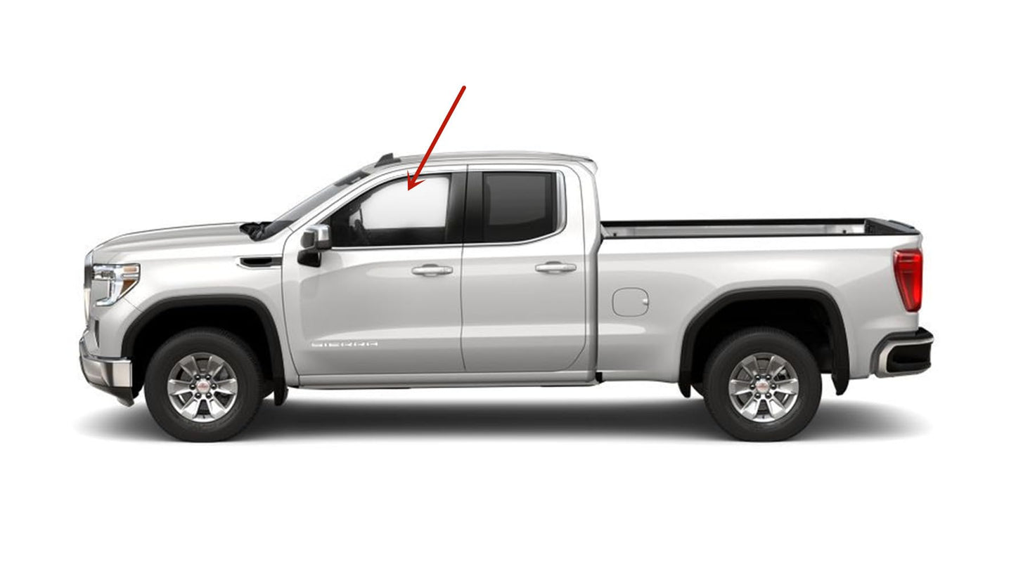 Driver Left Side Front Door Window Door Glass Compatible with GMC Sierra/Chevrolet Silverado 1500 4 Door Crew/Extended Cab 2019-2025 Models