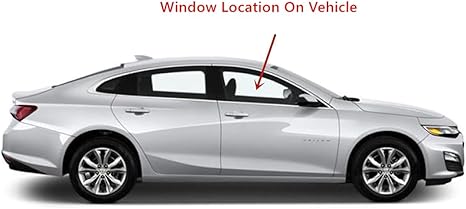 Tempered Passenger Right Side Front Door Window Door Glass Compatible with Chevrolet Malibu 2016-2025 Models (Not For Malibu Limited 2016)