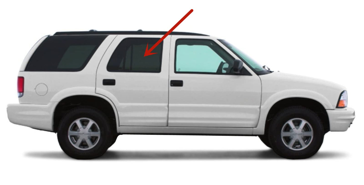 Passenger Right Side Rear Door Window Door Glass Compatible with GMC Jimmy 1995-2001 4 Door Models