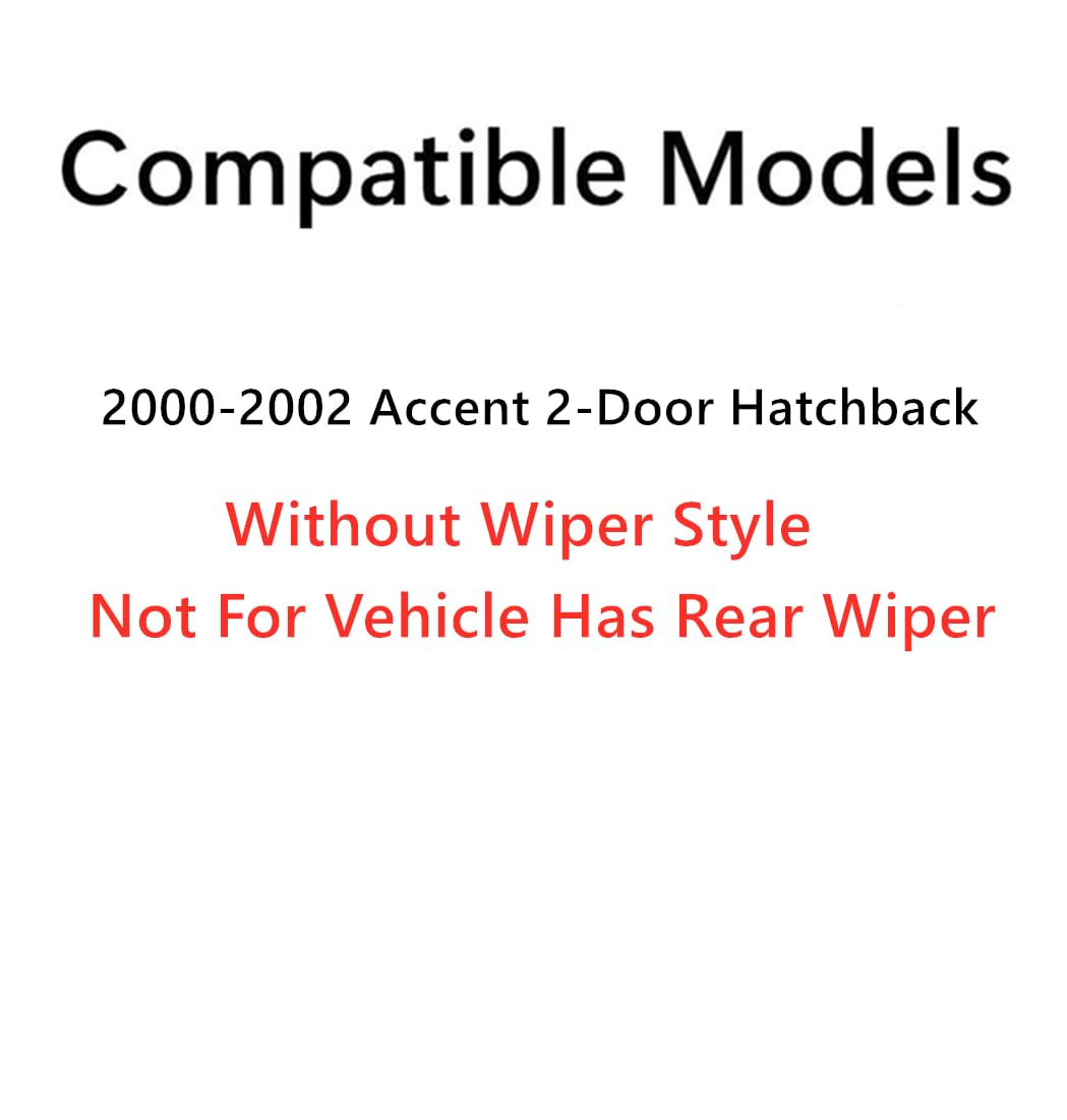 Without Wiper Style Heated Rear Back Window Back Glass Compatible with Hyundai Accent 2-Door Hatchback 2000-2002 Models