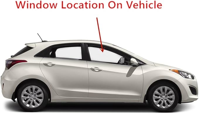 Passenger Right Side Front Door Window Door Glass Compatible with Hyundai Elantra GT 4 Door Hatchback 2013-2017 Models