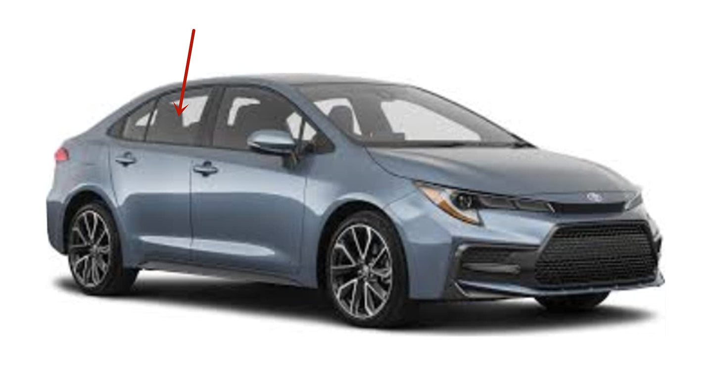 Passenger Right Side Rear Door Window Door Glass Compatible with Honda Civic 4 Door Sedan 1992-1995 Models