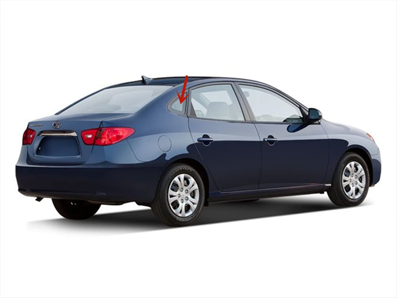 Passenger Right Side Quarter Window Quarter Glass Compatible with Hyundai Elantra 4 Door Sedan 2007-2010 Models