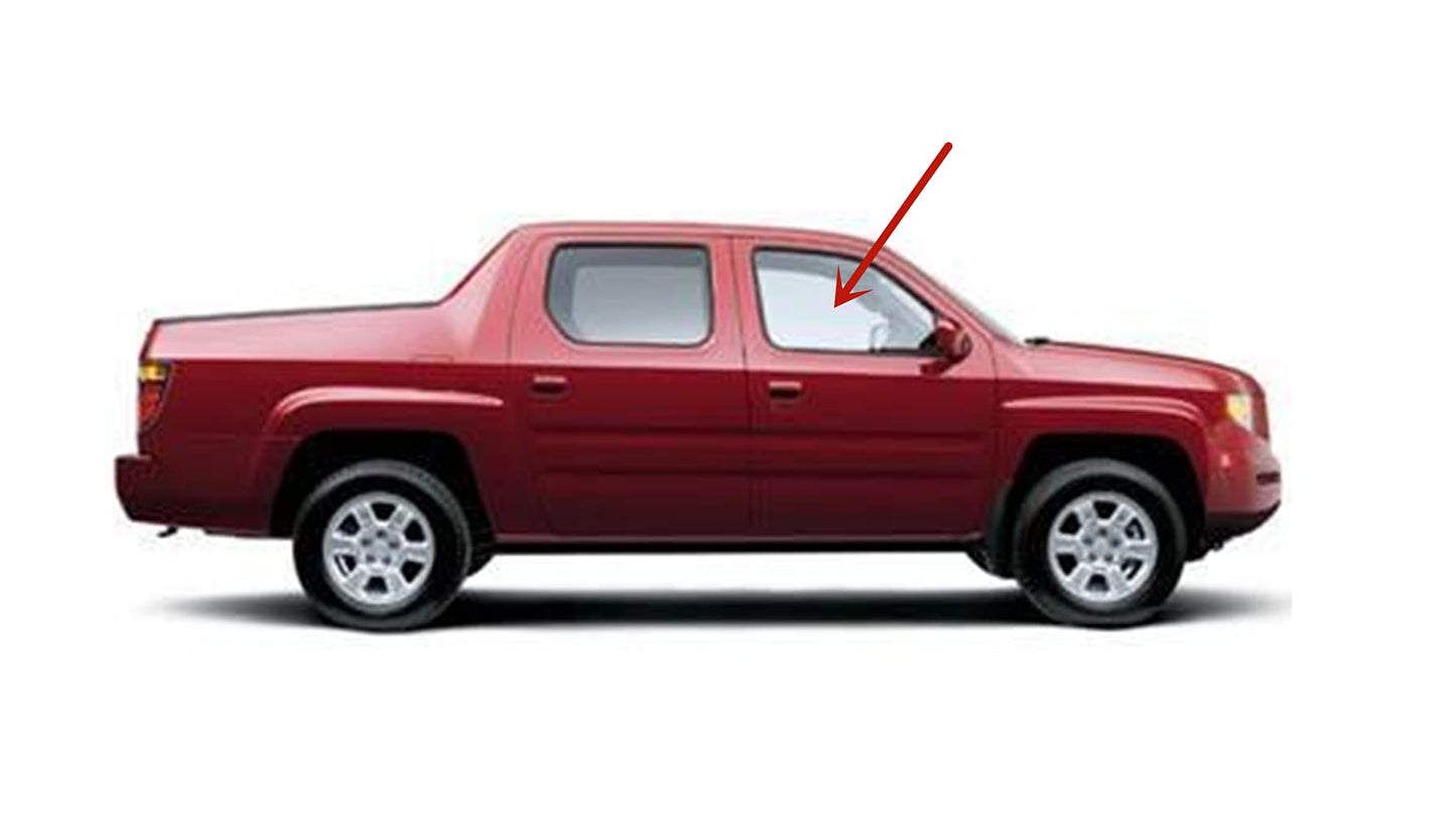 Passenger Right Side Front Door Window Door Glass Compatible with Honda Ridgeline 4 Door Crew Cab 2006-2014 Models