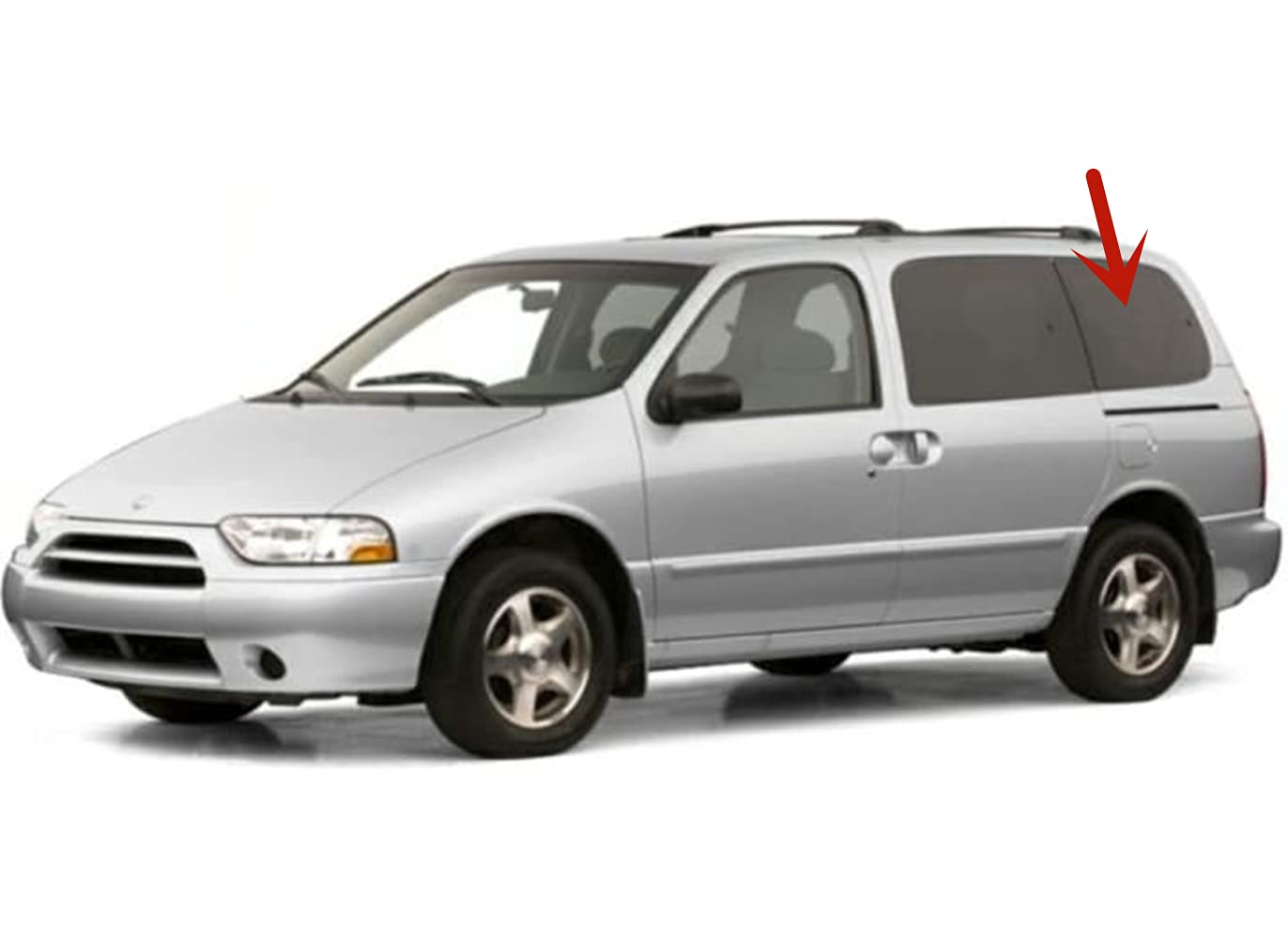 Movable Driver Left Side Rear Quarter Glass Window Compatible with Mercury Villager/Nissan Quest Mini Van 1999-2002 Models