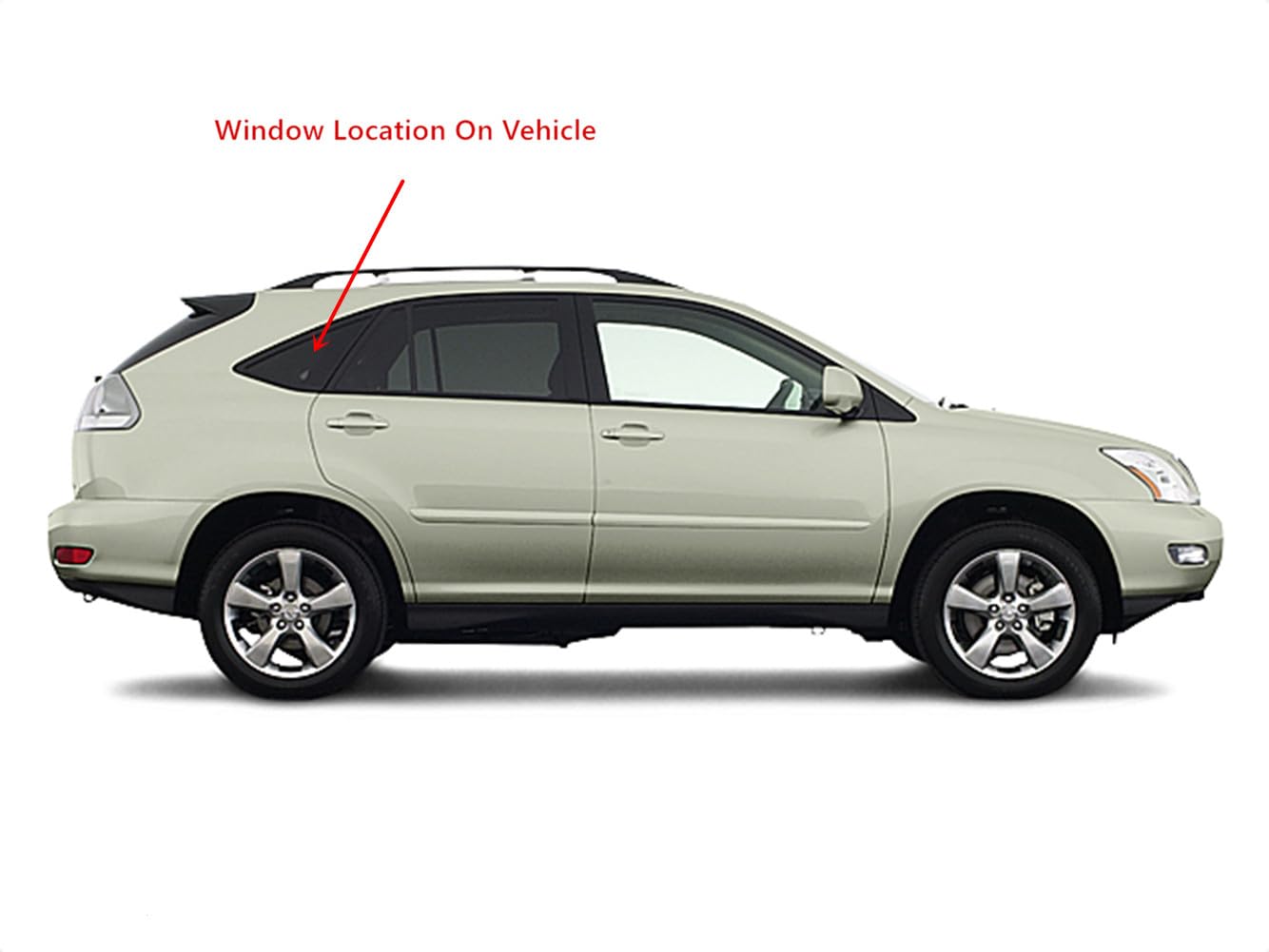 Tempered Passenger Right Side Rear Quarter Window Quarter Glass Compatible with Lexus RX330 RX350 RX400h 2004-2009 Models