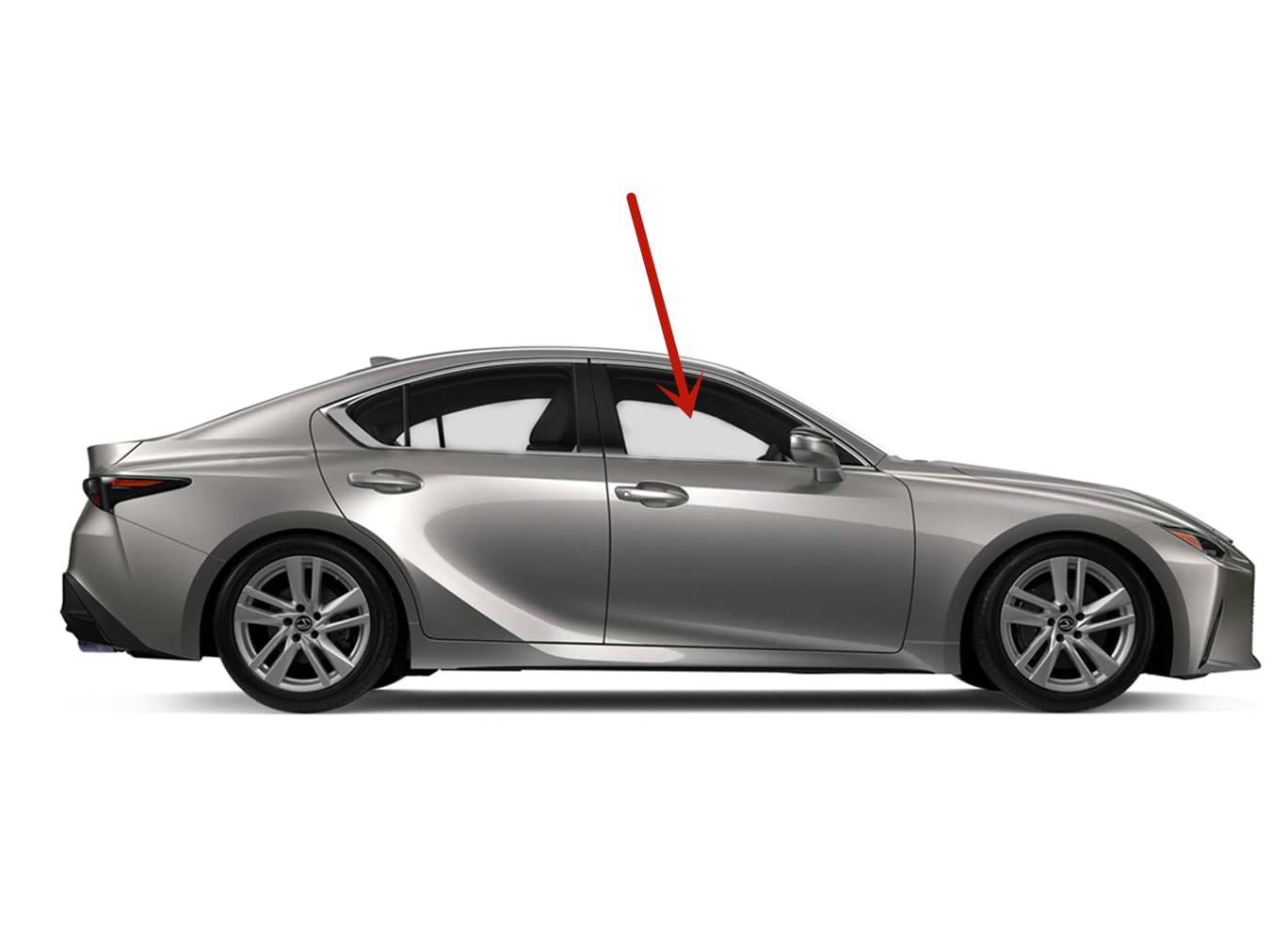 Tempered Passenger Right Side Front Door Window Door Glass Compatible with Lexus IS300 IS350 IS500 2021-2025 Models