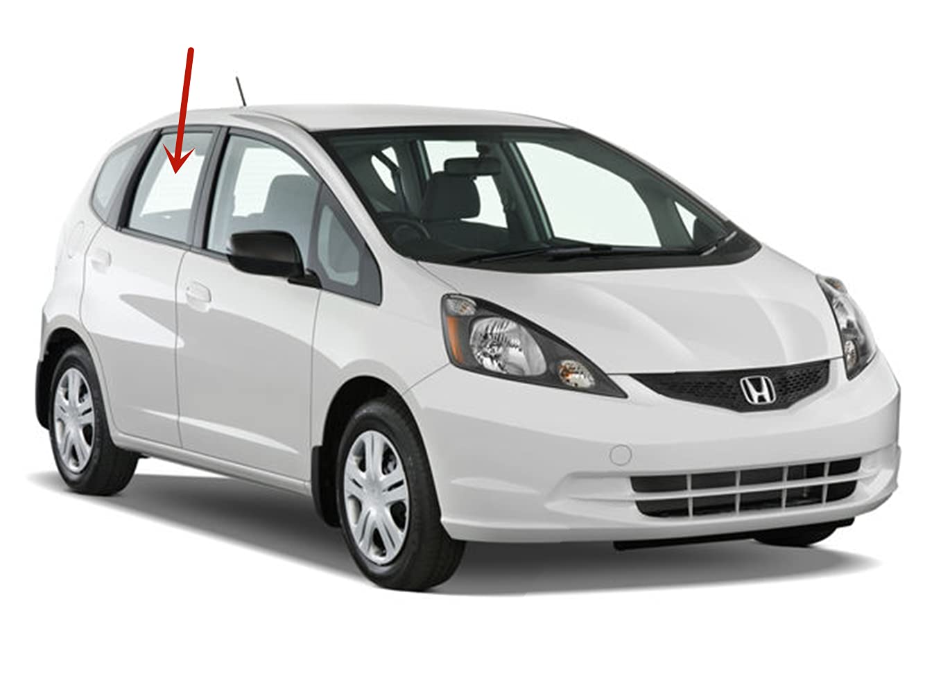 Passenger Right Side Rear Door Window Door Glass Compatible with Honda Fit 2009-2014 Models