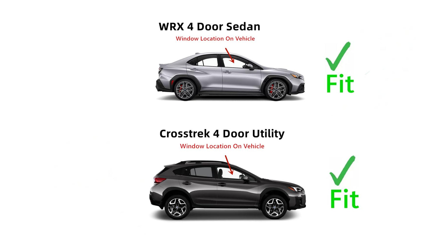 Passenger Right Side Front Door Window Door Glass Compatible with Subaru Crosstrek 2018-2023/ WRX 2022-2025 Models