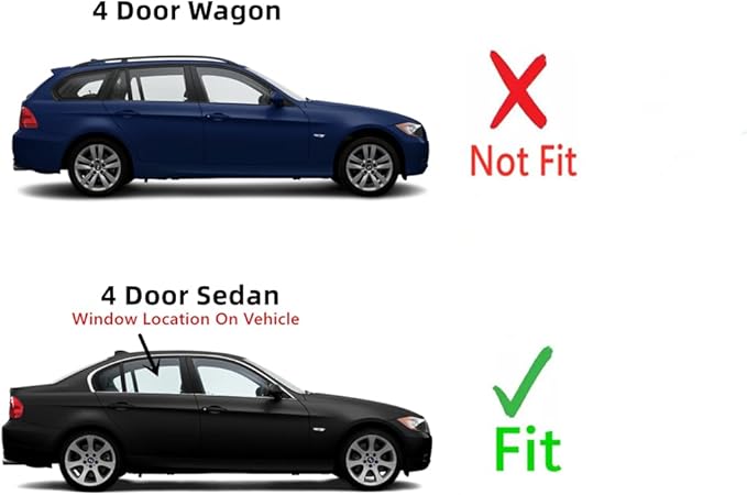 Passenger Right Side Rear Door Window Door Glass Compatible with BMW 325 325i 325xi 328 328i 328xi 330 330i 330xi 335 335d 335i 335xi M3 4 Door Sedan 2006-2011 Models