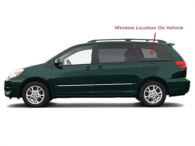 Movable Driver Left Side Quarter Window Quarter Glass Compatible with Toyota Sienna 2004-2010 Models
