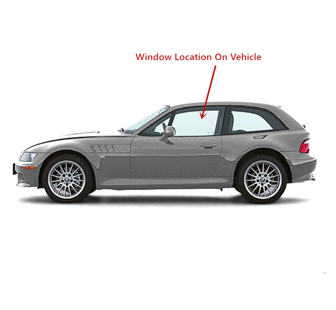 Tempered Driver Left Side Door Window Door Glass Compatible with BMW Z3 2-Door Coupe 1999-2002 Models