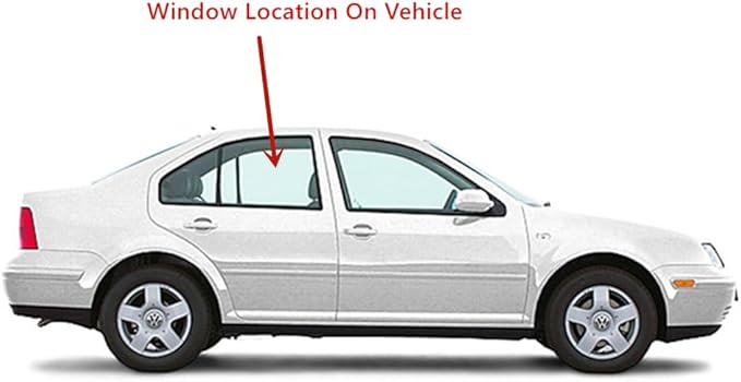 Passenger Right Side Rear Door Window Door Glass Compatible with Volkswagen Jetta 2000-2005 / Jetta New 1999 4 Door Sedan Models (Not For Wgaon Or 2005 New Jetta)