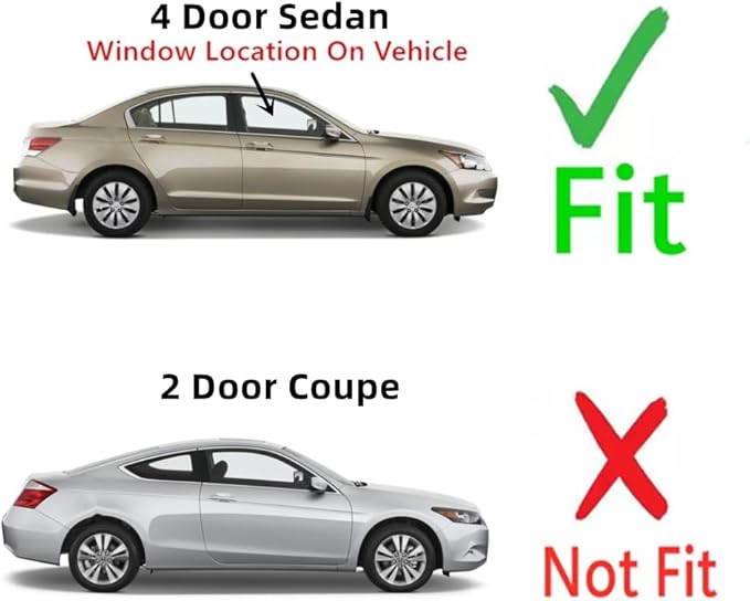 Passenger Right Side Front Door Window Door Glass Compatible with Honda Accord 4 Door Sedan 2008-2012 Models