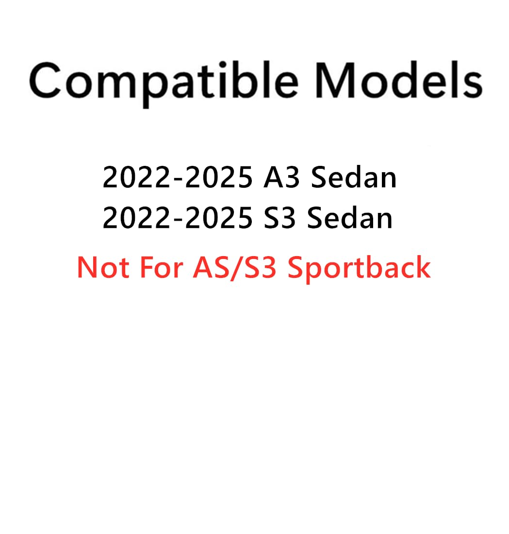 Tempered Passenger Right Side Rear Door Window Door Glass Compatible with Audi A3 / S3 4-Door Sedan 2022-2025 Model