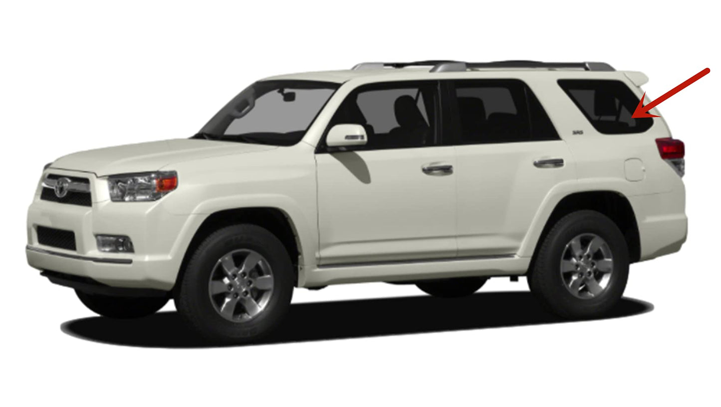 Driver Left Side Rear Quarter Glass Quarter Window Compatible with Toyota 4Runner 2010-2013 Models