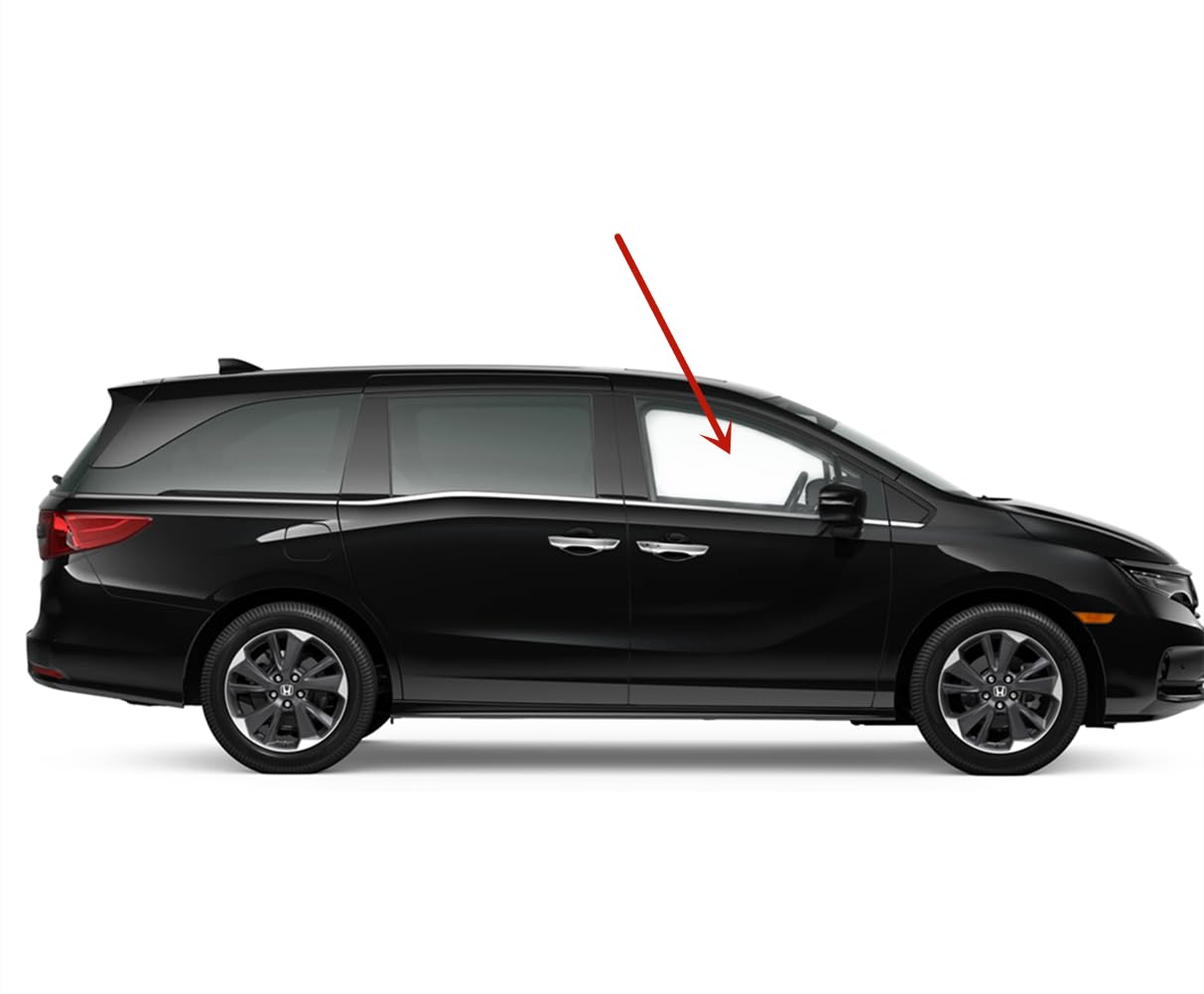Tempered Passenger Right Side Front Door Window Door Glass Compatible with Honda Odyssey 2018-2025 Models