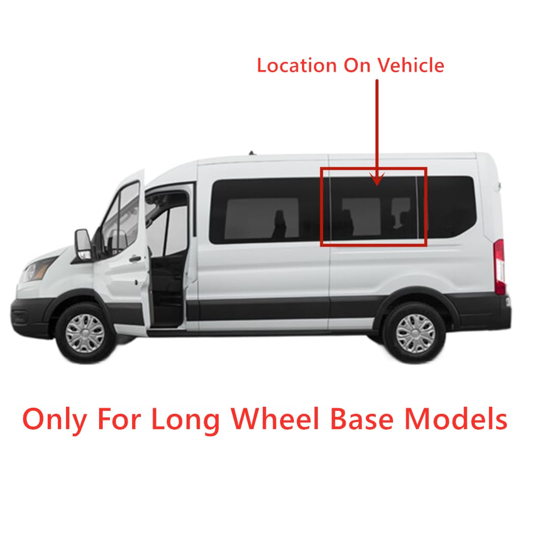 Tempered Driver Left Side Quarter Window Quarter Glass Compatible with Ford Transit Long Wheel Base Mid-Roof & High-Roof Van 2015-2025 Models (Not For Low-Roof)