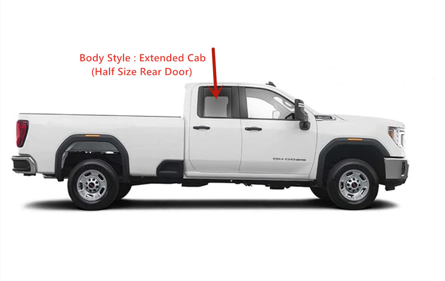 Passenger Right Side Rear Door Window Door Glass Compatible with Chevrolet Silverado 2500/3500 2020-2025 GMC Sierra 2500/3500 2020-2025 4-Door Extended Cab Pickup (Half Size Rear Door) Models