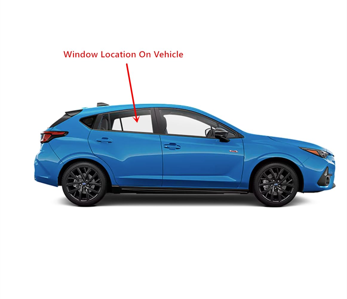 Tempered Passenger Right Side Rear Door Window Door Glass Compatible with Subaru Impreza 2024-2025 Models